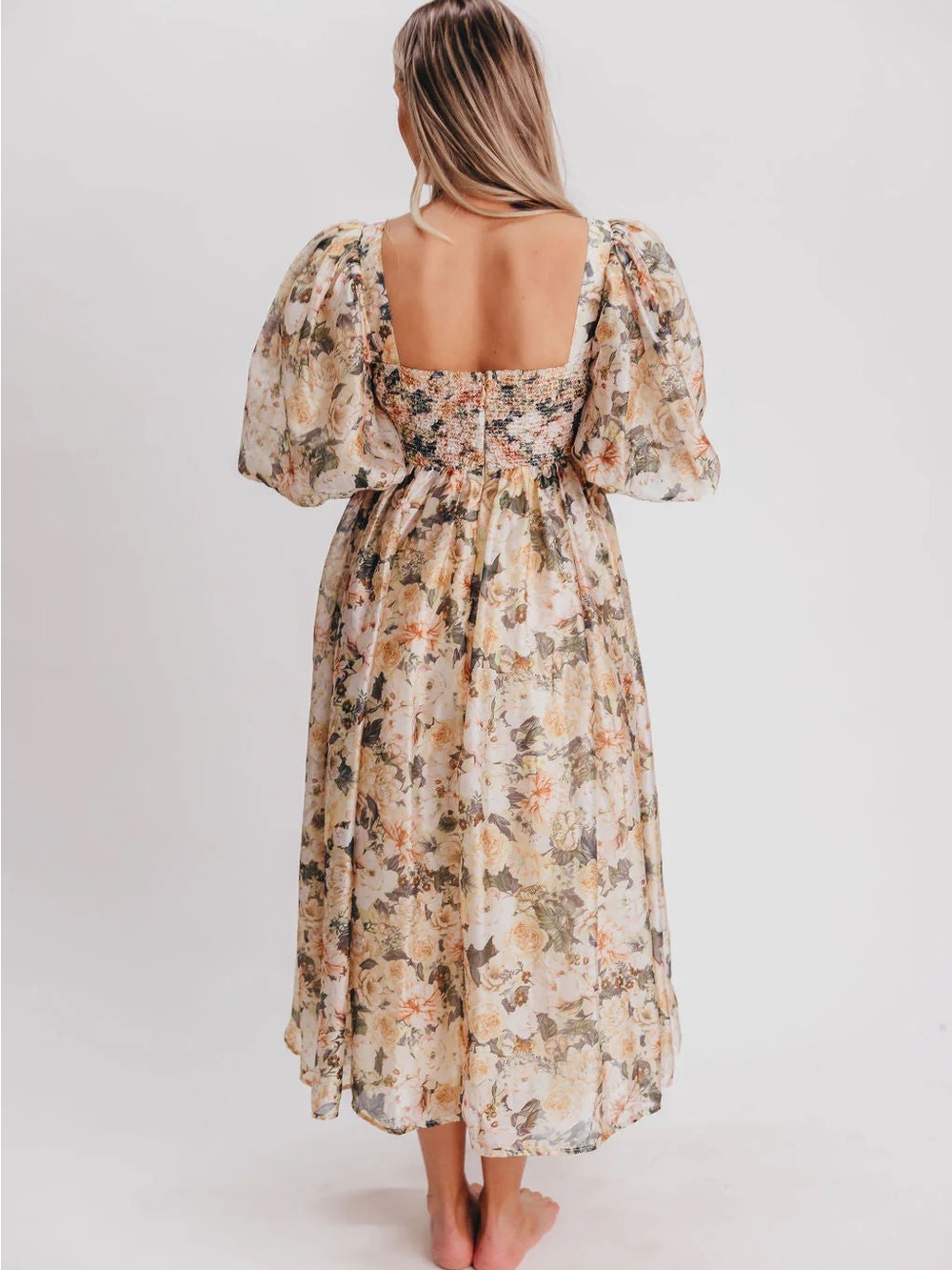 Worth Yellow Floral Maxi Dress with Puff Sleeves - Picture 2 of 9